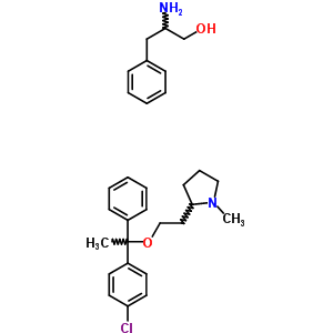 39471-18-6  2-amino-3-phenylpropan-1-ol - 2-{2-[1-(4-chlorophenyl)-1-phenylethoxy]ethyl}-1-methylpyrrolidine (1:1)