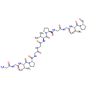 41733-27-1  glycylglycyl-L-valyl-L-prolylglycylglycyl-L-valyl-L-prolylglycyl-N-{(2S)-1-[(2S)-2-formylpyrrolidin-1-yl]-3-methyl-1-oxobut-3-en-2-yl}glycinamide