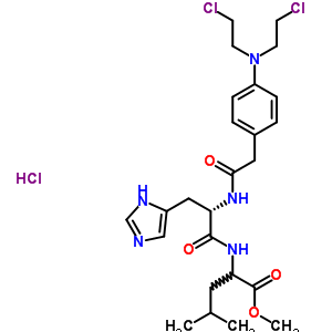 42575-83-7  methyl N-({4-[bis(2-chloroethyl)amino]phenyl}acetyl)-L-histidylleucinate hydrochloride (1:1)