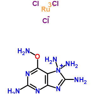 63313-46-2  7H-purinium, 2,7,7,8-tetraamino-6-(aminooxy)-, chloride, ruthenium(3+) salt (1:3:1)