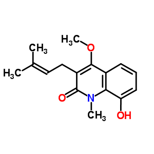 67879-81-6  8-hydroxy-4-methoxy-1-methyl-3-(3-methylbut-2-en-1-yl)quinolin-2(1H)-one