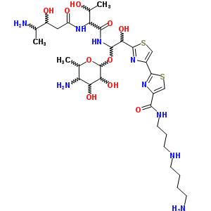 70518-46-6  N-{3-[(4-aminobutyl)amino]propyl}-2'-{2-[(5-amino-3,4-dihydroxy-6-methyltetrahydro-2H-pyran-2-yl)oxy]-2-({2-[(4-amino-3-hydroxypentanoyl)amino]-3-hydroxybutanoyl}amino)-1-hydroxyethyl}-2,4'-bi-1,3-thiazole-4-carboxamide (non-preferred name)