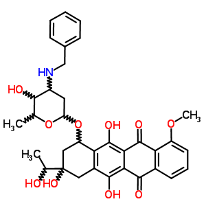 70878-50-1  3,5,12-trihydroxy-3-(1-hydroxyethyl)-10-methoxy-6,11-dioxo-1,2,3,4,6,11-hexahydrotetracen-1-yl 3-(benzylamino)-2,3,6-trideoxyhexopyranoside hydrochloride (1:1)