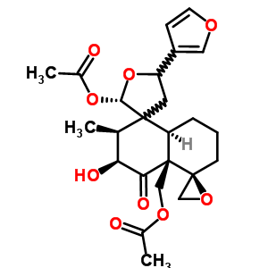 71774-90-8  [(2S,2'S,3'S,4a'S,5'R,8a'R)-2-(acetyloxy)-5-(furan-3-yl)-3'-hydroxy-2'-methyl-4'-oxooctahydrodispiro[furan-3,1'-naphthalene-5',2''-oxiran]-4a'(2'H)-yl]methyl acetate