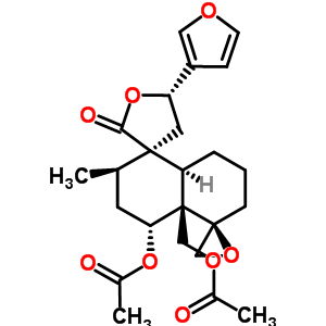 73036-26-7  [(2'R,3R,4'R,4a'R,5S,5'R,8a'S)-4'-(acetyloxy)-5-(furan-3-yl)-2'-methyl-2-oxooctahydrodispiro[furan-3,1'-naphthalene-5',2''-oxiran]-4a'(2'H)-yl]methyl acetate