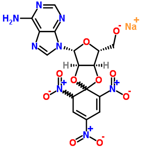 74792-78-2  sodium [(3a'R,4'R,6'R,6a'R)-6'-(6-amino-9H-purin-9-yl)-2,4,6-trinitro-3a',4',6',6a'-tetrahydrospiro[cyclohexa-2,4-diene-1,2'-furo[3,4-d][1,3]dioxol]-4'-yl]methanolate (non-preferred name)