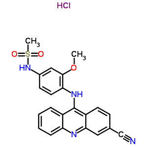 76708-41-3  N-{4-[(3-cyanoacridin-9-yl)amino]-3-methoxyphenyl}methanesulfonamide hydrochloride (1:1)