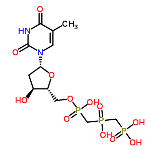 90094-77-2  5'-O-(hydroxy{[hydroxy(phosphonomethyl)phosphoryl]methyl}phosphoryl)thymidine