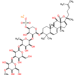 96157-95-8  sodium 12-hydroxy-18-oxo-18,20-epoxylanosta-7,24-dien-3-yl 3-O-methylhexopyranosyl-(1->3)hexopyranosyl-(1->4)-6-deoxyhexopyranosyl-(1->2)-4-O-sulfonatopentopyranoside