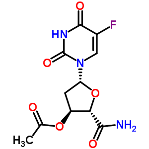 54918-12-6  (2S,3S,5R)-2-carbamoyl-5-(5-fluoro-2,4-dioxo-3,4-dihydropyrimidin-1(2H)-yl)tetrahydrofuran-3-yl acetate (non-preferred name)