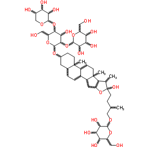 57944-19-1  26-(hexopyranosyloxy)-22-hydroxyfurostan-3-yl hexopyranosyl-(1->2)-[pentopyranosyl-(1->4)]hexopyranoside