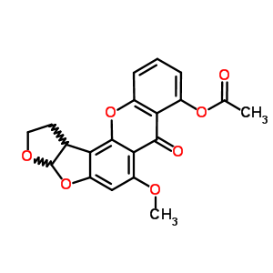 58086-33-2  6-methoxy-7-oxo-1,2,3a,12c-tetrahydro-7H-furo[3',2':4,5]furo[2,3-c]xanthen-8-yl acetate