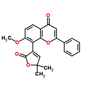 75425-28-4  8-(5,5-dimethyl-2-oxo-2,5-dihydrofuran-3-yl)-7-methoxy-2-phenyl-4H-chromen-4-one