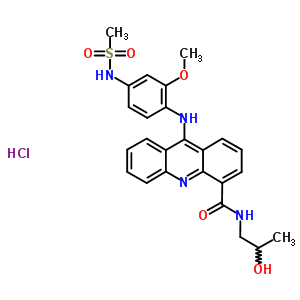 76708-61-7  N-(2-hydroxypropyl)-9-({2-methoxy-4-[(methylsulfonyl)amino]phenyl}amino)acridine-4-carboxamide hydrochloride (1:1)