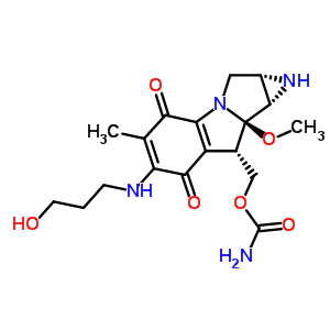 78142-86-6  {(1aS,8S,8aR,8bS)-6-[(3-hydroxypropyl)amino]-8a-methoxy-5-methyl-4,7-dioxo-1,1a,2,4,7,8,8a,8b-octahydroazireno[2',3':3,4]pyrrolo[1,2-a]indol-8-yl}methyl carbamate
