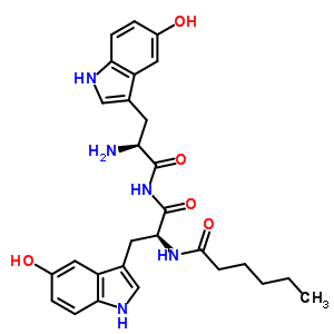 90829-99-5  N-[(2S)-1-{[(2S)-2-amino-3-(5-hydroxy-1H-indol-3-yl)propanoyl]amino}-3-(5-hydroxy-1H-indol-3-yl)-1-oxopropan-2-yl]hexanamide (non-preferred name)