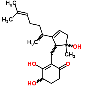 103873-57-0  3,4-dihydroxy-2-{[5-hydroxy-5-methyl-2-(6-methylhept-5-en-2-yl)cyclopent-2-en-1-yl]methyl}cyclohex-2-en-1-one