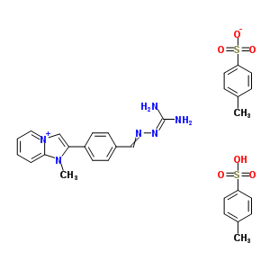 123508-62-3  2-(4-{[(diaminomethylidene)hydrazinylidene]methyl}phenyl)-1-methyl-1H-imidazo[1,2-a]pyridin-4-ium 4-methylbenzenesulfonate - 4-methylbenzenesulfonic acid (1:1:1)