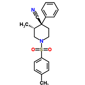 25858-24-6  (3R,4S)-3-methyl-1-[(4-methylphenyl)sulfonyl]-4-phenylpiperidine-4-carbonitrile