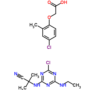 56050-39-6  (4-chloro-2-methylphenoxy)acetic acid - 2-{[4-chloro-6-(ethylamino)-1,3,5-triazin-2-yl]amino}-2-methylpropanenitrile (1:1)