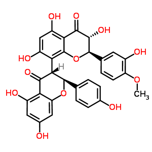 68705-66-8;97560-11-7  (2S,2'R,3R,3'R)-3',5,5',7,7'-pentahydroxy-2'-(3-hydroxy-4-methoxyphenyl)-2-(4-hydroxyphenyl)-2,2',3,3'-tetrahydro-4H,4'H-3,8'-bichromene-4,4'-dione